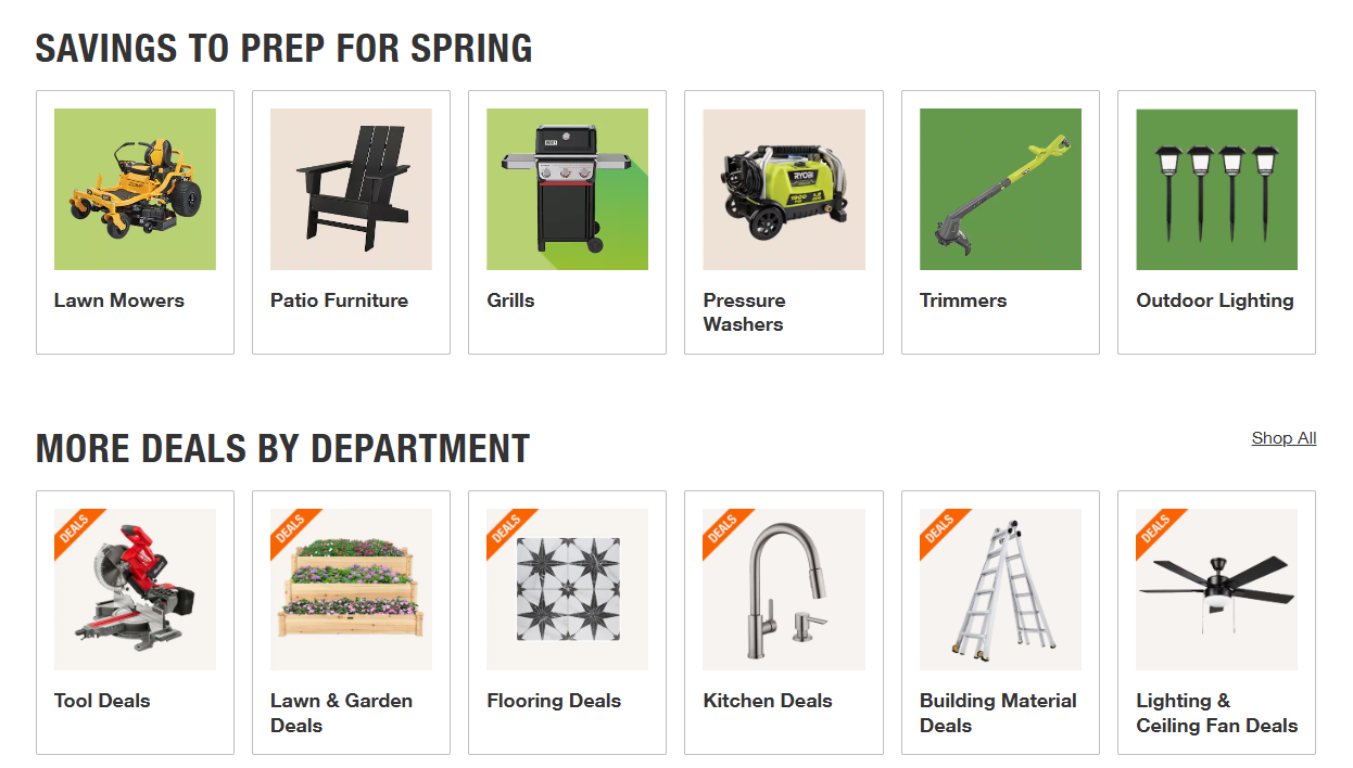 Home Depot savings center